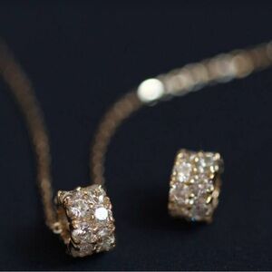 Gold Plated Stainless Steel Cubic Zirconia Pendant Necklace Dainty Crystal